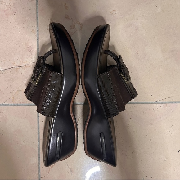 Cole Hann Nike Air Sandals Women's Size 7.5 Brown Black Slip On Casual On the go - Picture 7 of 14